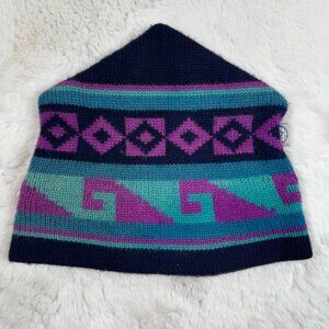 90s Vintage Igloos 100% Wool Knit Ski Beanie Hat Toboggan Snowboarding Purple